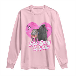 Funny Best Friends Moo Deng Pesto Long Sleeve Shirt TS09 Light Pink Print Your Wear