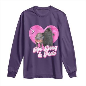 Funny Best Friends Moo Deng Pesto Long Sleeve Shirt TS09 Purple Print Your Wear