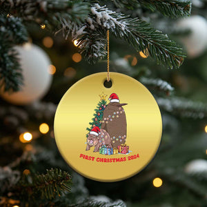 First Christmas 2024 Moo Deng Pesto Christmas Ornament TS09 Print Your Wear