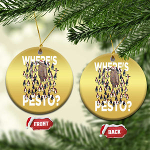 Funny Xmas Wheres Pesto Christmas Ornament TS09 Circle Gold Print Your Wear