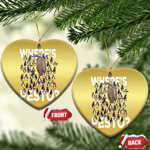 Funny Xmas Wheres Pesto Christmas Ornament TS09 Heart Gold Print Your Wear