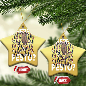 Funny Xmas Wheres Pesto Christmas Ornament TS09 Star Gold Print Your Wear