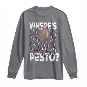 Funny Christmas Wheres Pesto Long Sleeve Shirt TS09 Charcoal Print Your Wear