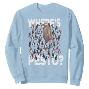 Funny Christmas Wheres Pesto Sweatshirt TS09 Light Blue Print Your Wear