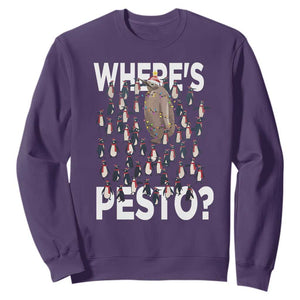 Funny Christmas Wheres Pesto Sweatshirt TS09 Purple Print Your Wear