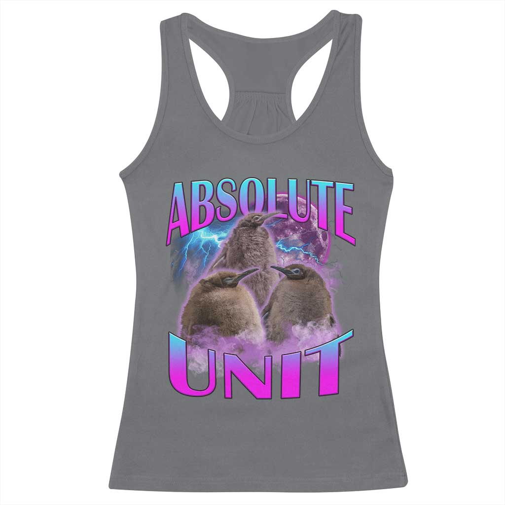 Pesto The Penguin Absolute Unit Racerback Tank Top TS09 Charcoal Print Your Wear