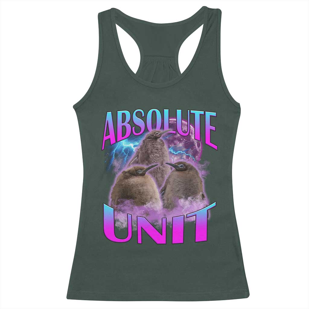 Pesto The Penguin Absolute Unit Racerback Tank Top TS09 Dark Forest Green Print Your Wear