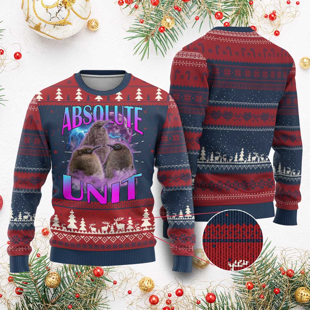 Pesto The Penguin Absolute Unit Ugly Christmas Sweater TS09 Burgundy Print Your Wear