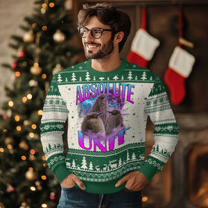 Pesto The Penguin Absolute Unit Ugly Christmas Sweater TS09 Green Print Your Wear