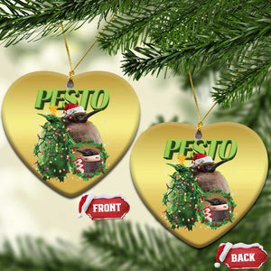 Funny Christmas Pesto Penguin Christmas Ornament TS09 Heart Gold Print Your Wear