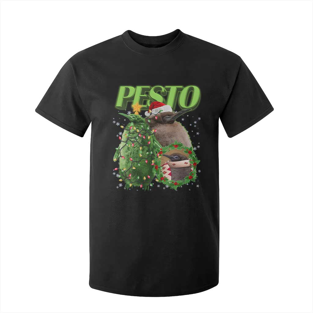 Funny Christmas Pesto Penguin T Shirt For Kid TS09 Black Print Your Wear