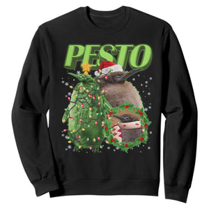 Funny Christmas Pesto Penguin Sweatshirt TS09 Black Print Your Wear