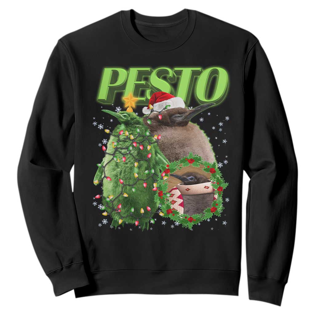 Funny Christmas Pesto Penguin Sweatshirt TS09 Black Print Your Wear