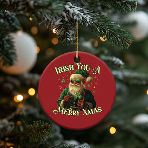 Irish You A Merry Xmas Christmas Ornament Shamrock Santa Ireland Lucky TS09 Print Your Wear