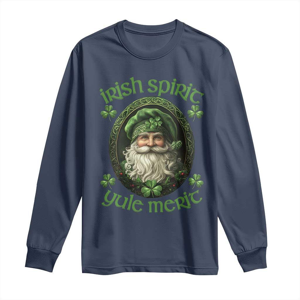Irish Spirit Yule Merit Long Sleeve Shirt TS09 Navy Print Your Wear