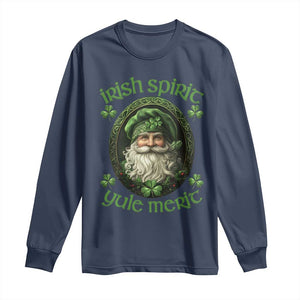 Irish Spirit Yule Merit Long Sleeve Shirt TS09 Navy Print Your Wear