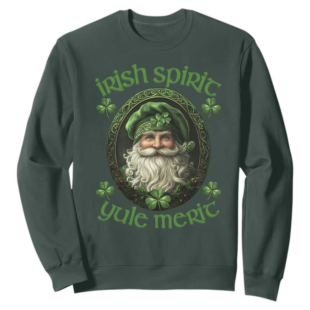 Irish Spirit Yule Merit Sweatshirt TS09 Dark Forest Green Print Your Wear