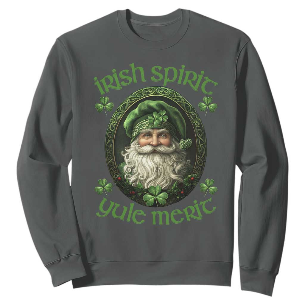 Irish Spirit Yule Merit Sweatshirt TS09 Dark Heather Print Your Wear