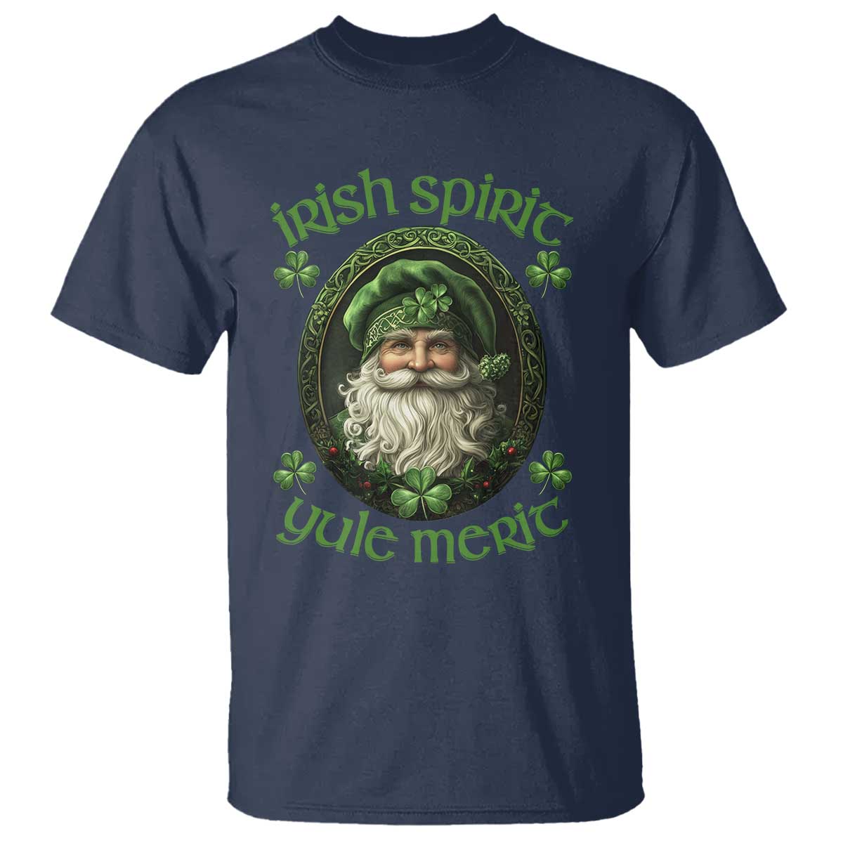 Irish Spirit Yule Merit T Shirt TS09 Navy Print Your Wear