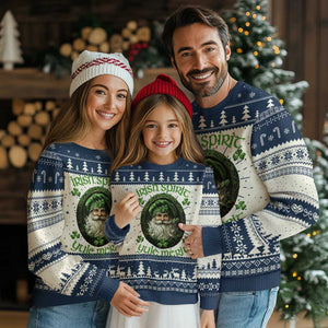 Irish Spirit Yule Merit Ugly Christmas Sweater TS09 Navy Print Your Wear