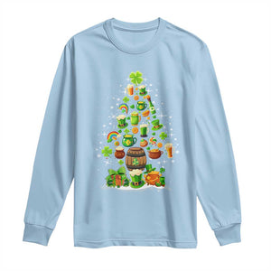 Merry Christmas Tree Irish Long Sleeve Shirt TS09 Light Blue Print Your Wear