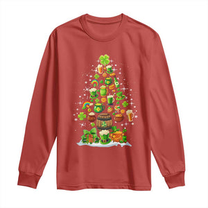 Merry Christmas Tree Irish Long Sleeve Shirt TS09 Red Print Your Wear