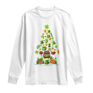 Merry Christmas Tree Irish Long Sleeve Shirt TS09 White Print Your Wear