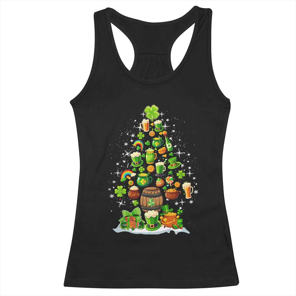 Merry Christmas Tree Irish Racerback Tank Top TS09 Black Print Your Wear