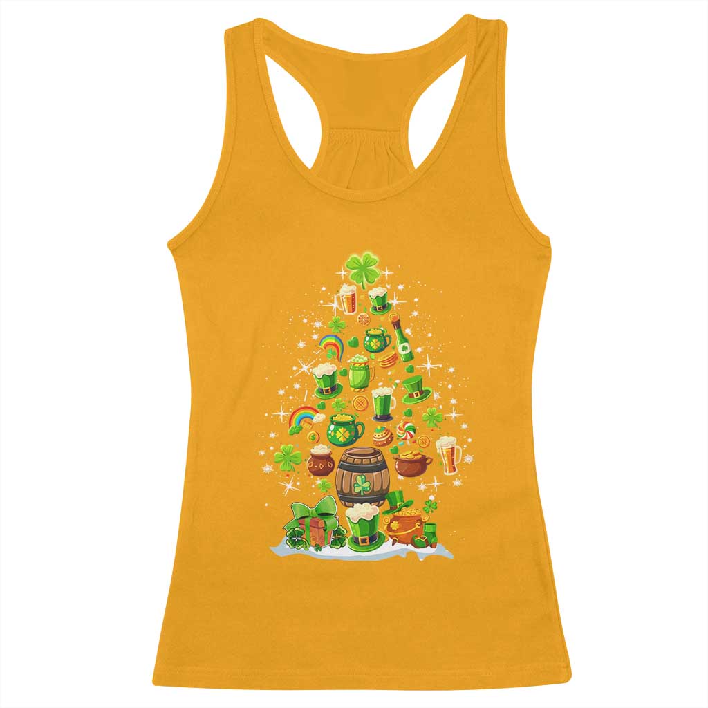 Merry Christmas Tree Irish Racerback Tank Top TS09 Gold Print Your Wear