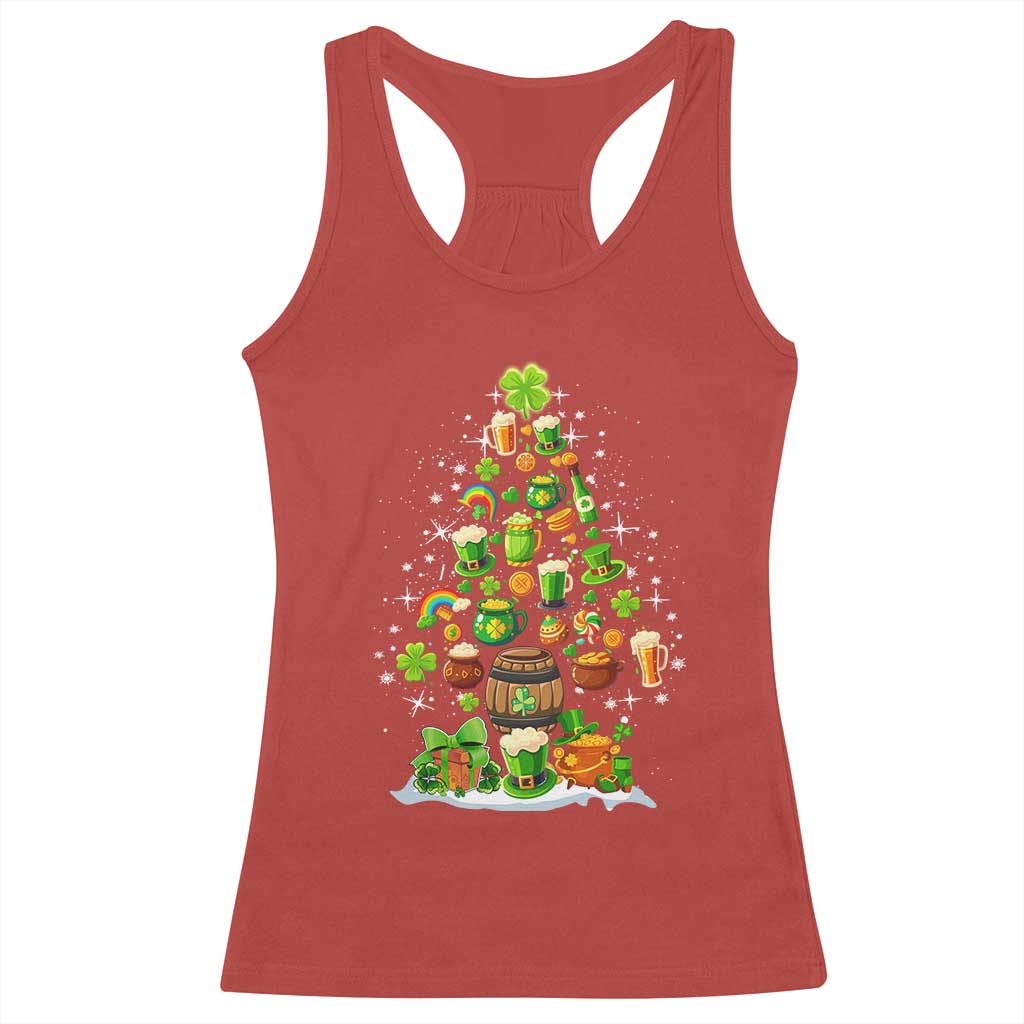 Merry Christmas Tree Irish Racerback Tank Top TS09 Red Print Your Wear