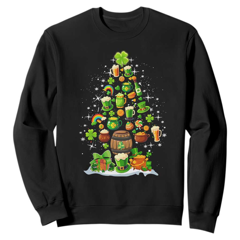 Merry Christmas Tree Irish Sweatshirt TS09 Black Print Your Wear
