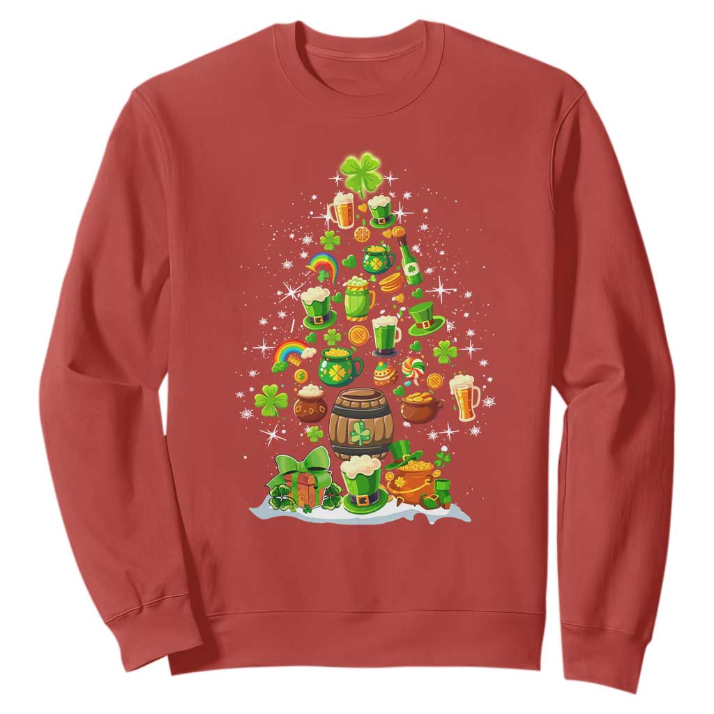 Merry Christmas Tree Irish Sweatshirt TS09 Red Print Your Wear