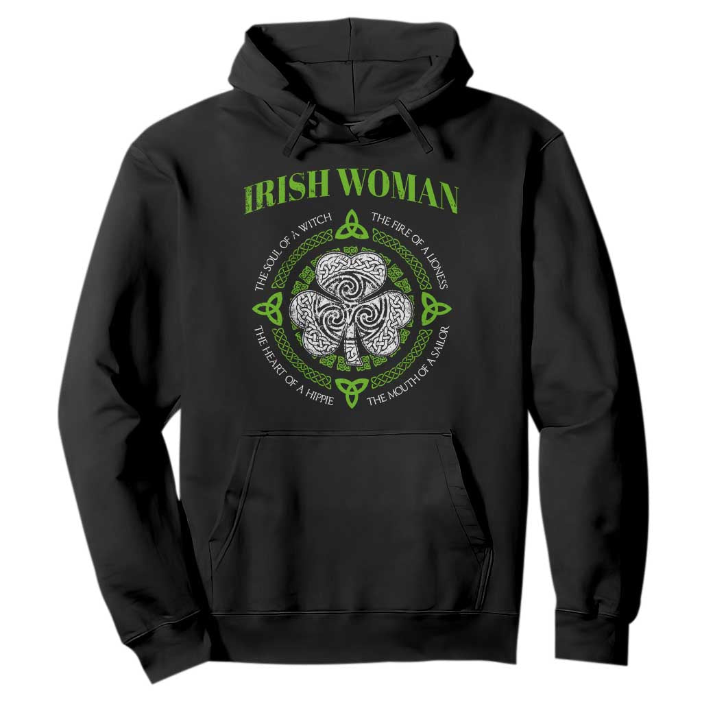 Irish Woman Pride Hoodie The Soul of A Witch Celtic Shamrock Feminist TS09 Black Print Your Wear