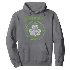 Irish Woman Pride Hoodie The Soul of A Witch Celtic Shamrock Feminist TS09 Charcoal Print Your Wear