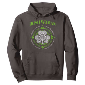 Irish Woman Pride Hoodie The Soul of A Witch Celtic Shamrock Feminist TS09 Dark Chocolate Print Your Wear