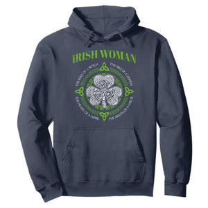 Irish Woman Pride Hoodie The Soul of A Witch Celtic Shamrock Feminist TS09 Navy Print Your Wear