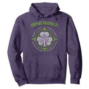 Irish Woman Pride Hoodie The Soul of A Witch Celtic Shamrock Feminist TS09 Purple Print Your Wear