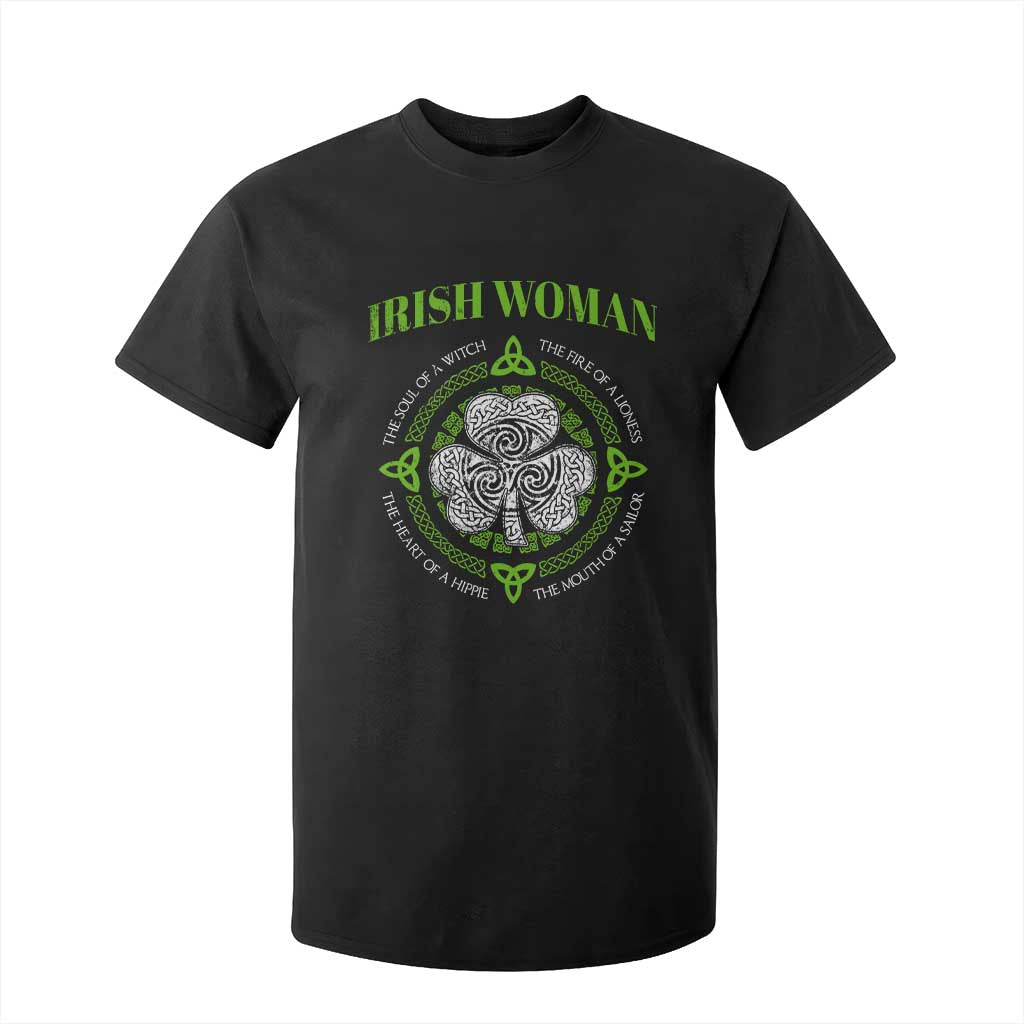 Irish Woman Pride T Shirt For Kid The Soul of A Witch Celtic Shamrock Feminist TS09 Black Print Your Wear