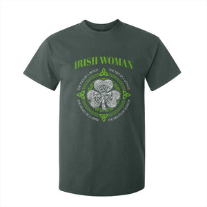 Irish Woman Pride T Shirt For Kid The Soul of A Witch Celtic Shamrock Feminist TS09 Dark Forest Green Print Your Wear