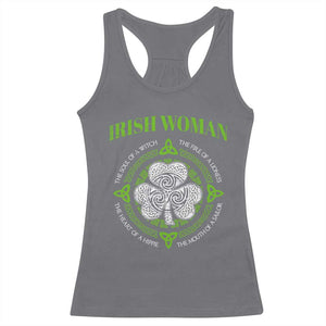 Irish Woman Pride Racerback Tank Top The Soul of A Witch Celtic Shamrock Feminist TS09 Charcoal Print Your Wear