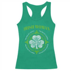 Irish Woman Pride Racerback Tank Top The Soul of A Witch Celtic Shamrock Feminist TS09 Irish Green Print Your Wear