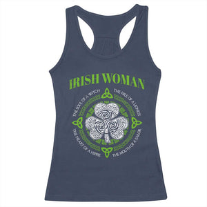 Irish Woman Pride Racerback Tank Top The Soul of A Witch Celtic Shamrock Feminist TS09 Navy Print Your Wear