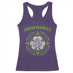 Irish Woman Pride Racerback Tank Top The Soul of A Witch Celtic Shamrock Feminist TS09 Purple Print Your Wear