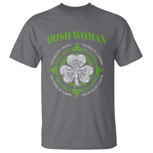 Irish Woman Pride T Shirt The Soul of A Witch Celtic Shamrock Feminist TS09 Charcoal Print Your Wear