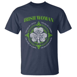 Irish Woman Pride T Shirt The Soul of A Witch Celtic Shamrock Feminist TS09 Navy Print Your Wear