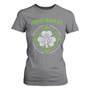 Irish Woman Pride T Shirt For Women The Soul of A Witch Celtic Shamrock Feminist TS09 Charcoal Print Your Wear