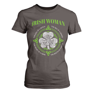 Irish Woman Pride T Shirt For Women The Soul of A Witch Celtic Shamrock Feminist TS09 Dark Chocolate Print Your Wear