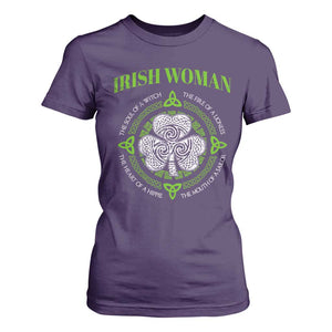 Irish Woman Pride T Shirt For Women The Soul of A Witch Celtic Shamrock Feminist TS09 Purple Print Your Wear