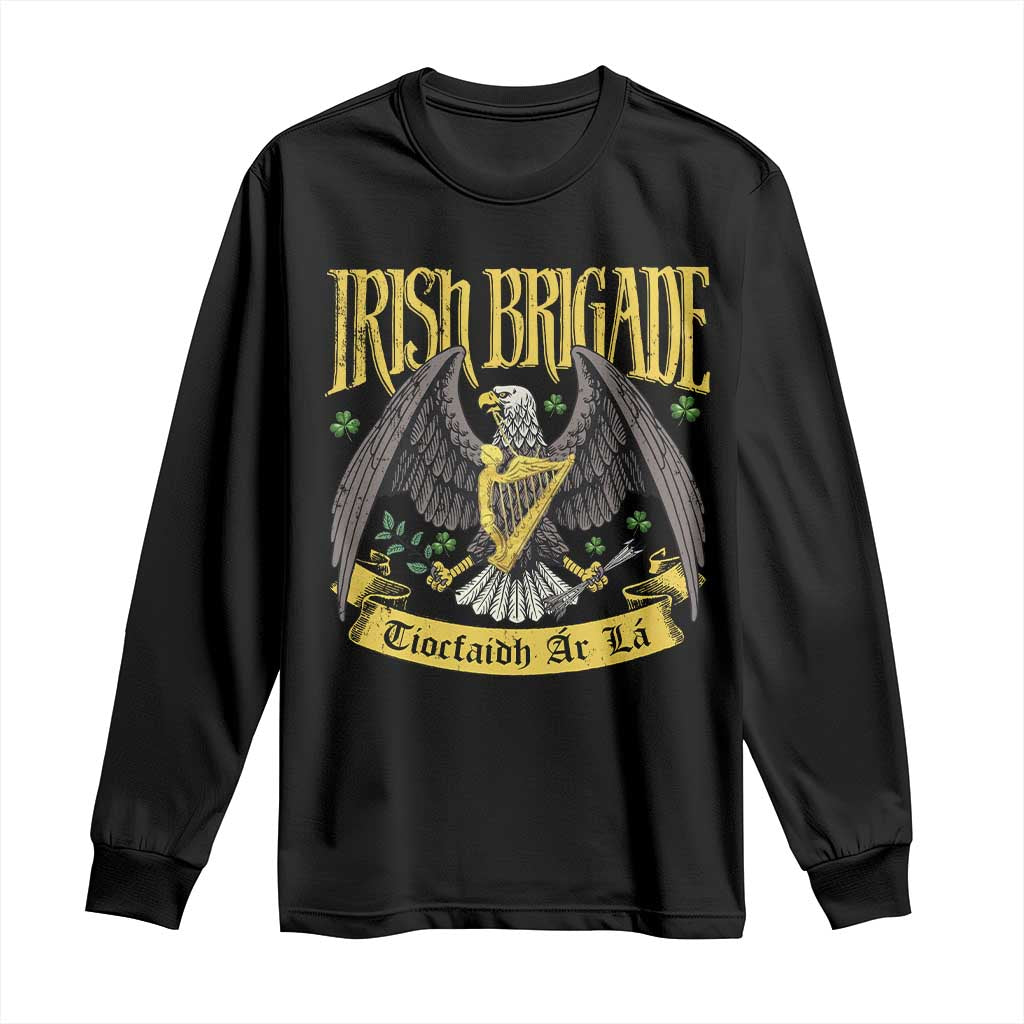 Irish Brigade Long Sleeve Shirt Tiocfaidh Ár Lá Eagle Patriotic TS09 Black Print Your Wear