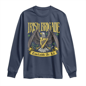 Irish Brigade Long Sleeve Shirt Tiocfaidh Ár Lá Eagle Patriotic TS09 Navy Print Your Wear